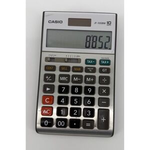 Casio‎ JF 100BM 10 Digit Solar Battery Powered Calculator Silver